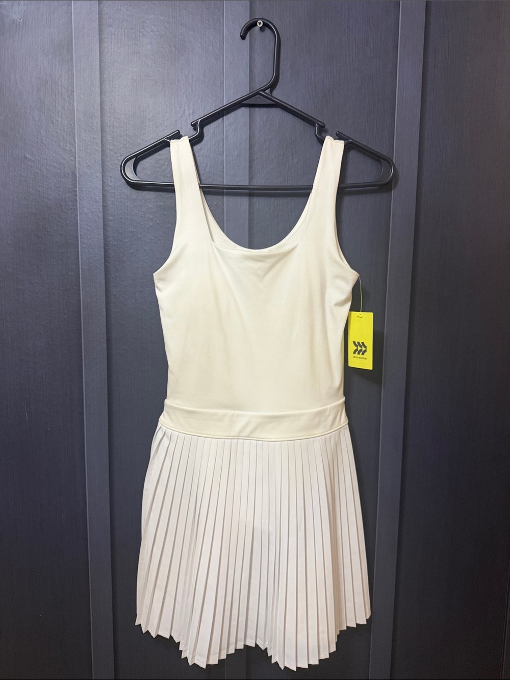 all in motion White Pleated Tank Dress